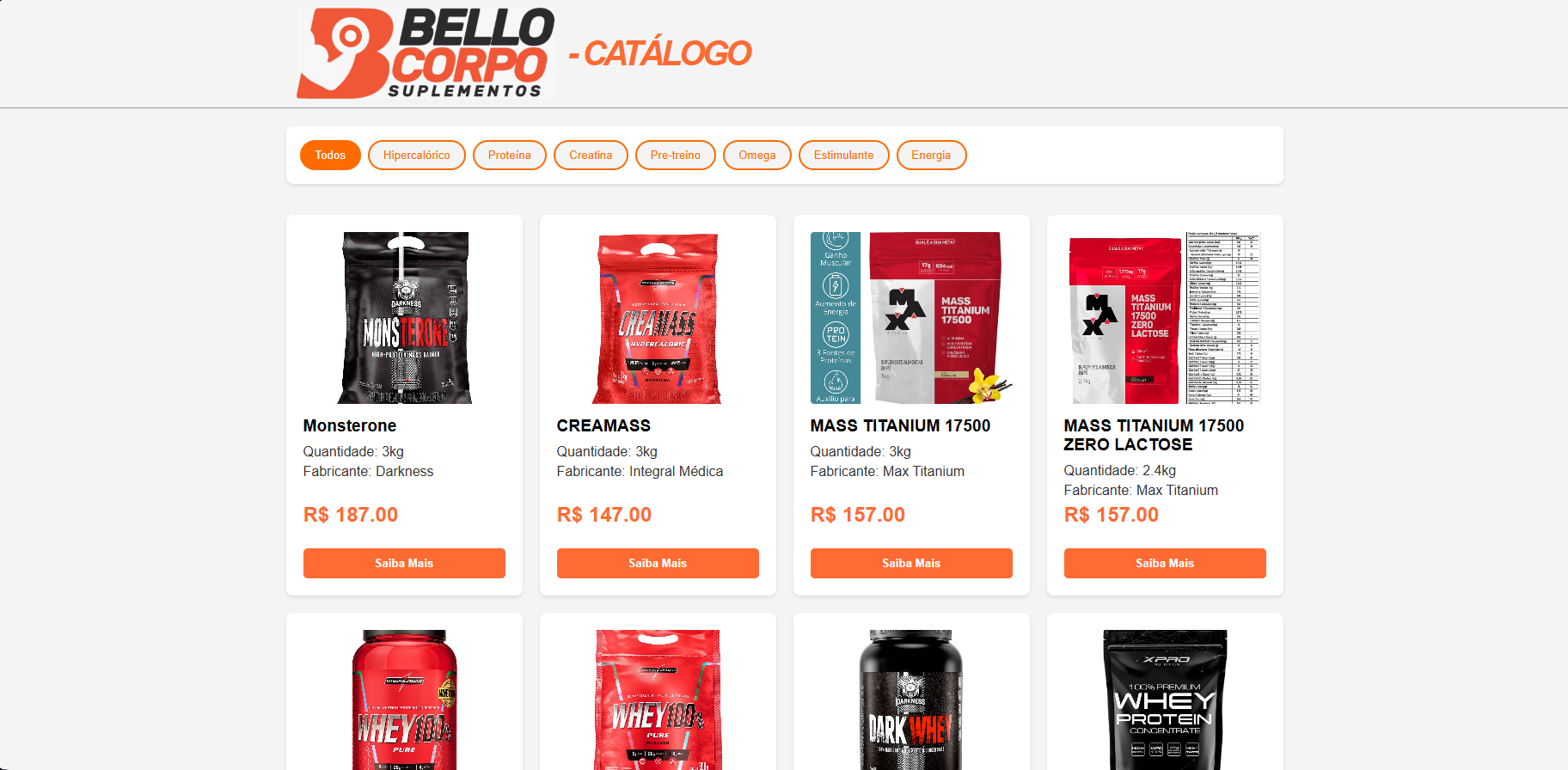 Bello Corpo Suplementos - e-commerce
